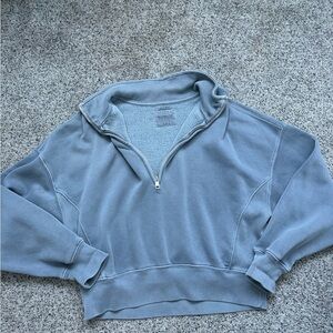 Abercrombie & Fitch Grey Quarter-Zip Pullover